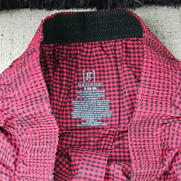 George Men Boxer Shorts Red/Black Tone Cotton Blend Sleep Short Size S 28-30 Br - Picture 9 of 11